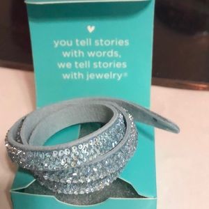 Shale blue Swarovski wrap bracelet